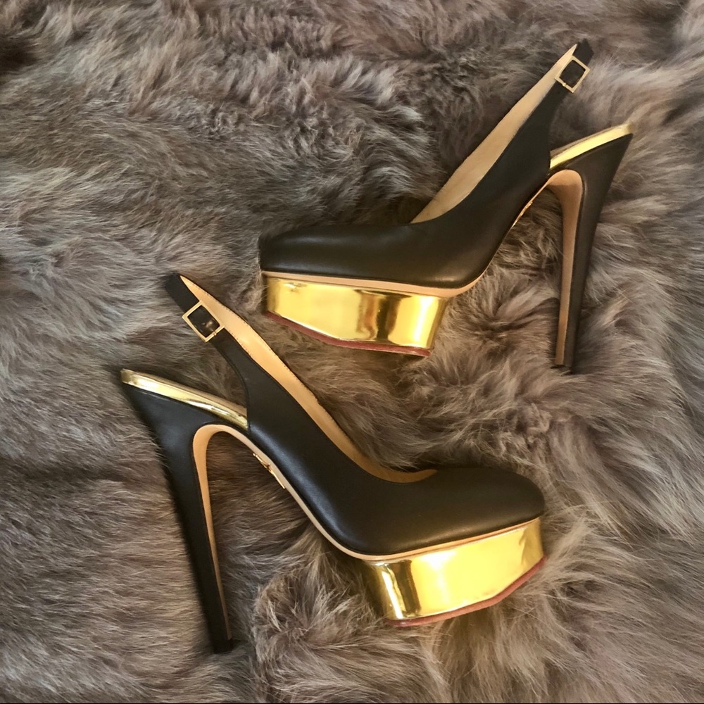Charlotte Olympia Dolly Platform Slingback Pumps